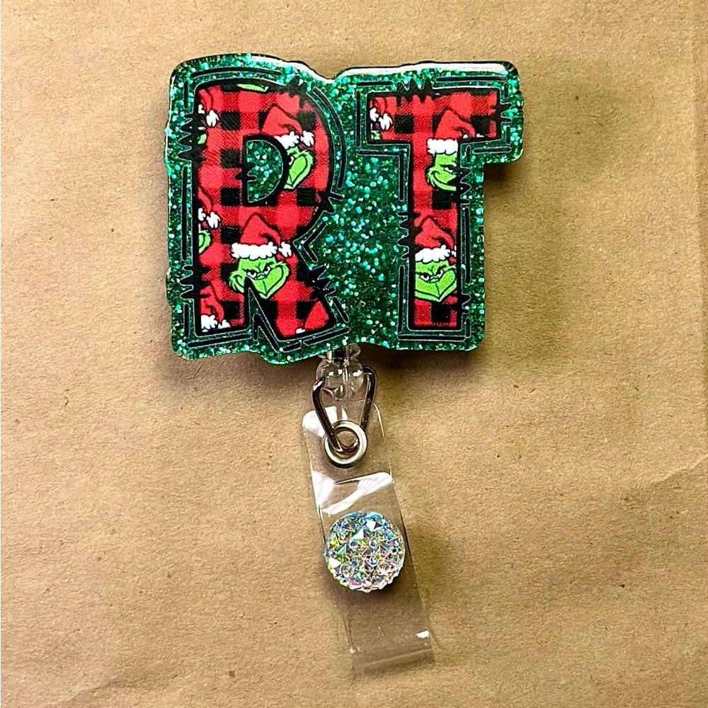 Respiratory Therapist Holiday Glitter Badge Reel